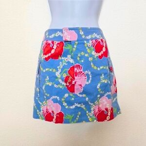 Vintage Y2K Tommy Hilfiger Hawaiian Floral Blue Red Cargo Mini Skirt